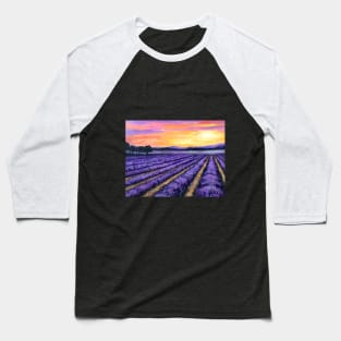 Sunrise over Lavender Baseball T-Shirt